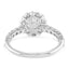 2.37 ctw Round Lab Grown Diamond Shared Prong Halo Engagement Ring in 14kt White Gold