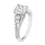 3.10 ctw Cushion Lab Grown Diamond Split Shank Engagement Ring in 14kt White Gold