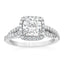 2.62 ctw Cushion Cut Lab Grown Diamond Split Shank Halo Engagement Ring in 14kt White Gold