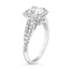 2.62 ctw Cushion Cut Lab Grown Diamond Split Shank Halo Engagement Ring in 14kt White Gold