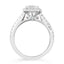 2.62 ctw Cushion Cut Lab Grown Diamond Split Shank Halo Engagement Ring in 14kt White Gold