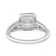 2.62 ctw Cushion Cut Lab Grown Diamond Split Shank Halo Engagement Ring in 14kt White Gold