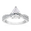 2.98 ctw Pear Shaped Lab Grown Diamond Twist Engagement Ring in 14kt White Gold