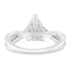 2.98 ctw Pear Shaped Lab Grown Diamond Twist Engagement Ring in 14kt White Gold