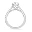 2.55 ctw Round Lab Grown Diamond Split Shank Engagement Ring in 14kt White Gold