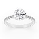 2.38 ctw Round Lab Grown Diamond Prong Set Engagement Ring in 14kt White Gold