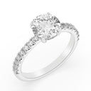 2.38 ctw Round Lab Grown Diamond Prong Set Engagement Ring in 14kt White Gold