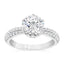 2.57 ctw Round Lab Grown Diamond Tulip Style Pavé Engagement Ring in 14kt White Gold