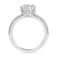 2.57 ctw Round Lab Grown Diamond Tulip Style Pavé Engagement Ring in 14kt White Gold