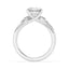 2.14 ctw Round and Marquise Lab Grown Diamond Engagement Ring in 14kt White Gold