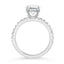 3.19 ctw Oval Lab Grown Diamond Prong-Set Hidden Halo Engagement Ring in 14kt White Gold