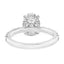 3.19 ctw Oval Lab Grown Diamond Prong-Set Hidden Halo Engagement Ring in 14kt White Gold