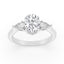 2.50 ctw Oval and Pear Shaped Lab Grown Diamond Three-Stone Engagement Ring in 14kt White Gold