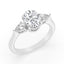 2.50 ctw Oval and Pear Shaped Lab Grown Diamond Three-Stone Engagement Ring in 14kt White Gold