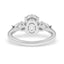 2.50 ctw Oval and Pear Shaped Lab Grown Diamond Three-Stone Engagement Ring in 14kt White Gold