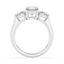 2.50 ctw Oval and Pear Shaped Lab Grown Diamond Three-Stone Engagement Ring in 14kt White Gold