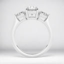 2.50 ctw Oval and Pear Shaped Lab Grown Diamond Three-Stone Engagement Ring in 14kt White Gold