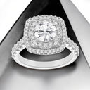2.56 ctw Round Lab Grown Diamond Double Halo Engagement Ring in 14kt White Gold