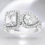 3.59 ctw Pear and Emerald Cut Lab Grown Diamond Halo Ring in 14kt White Gold