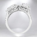 3.59 ctw Pear and Emerald Cut Lab Grown Diamond Halo Ring in 14kt White Gold