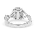 Anillo de compromiso en espiral con diamantes cultivados en laboratorio redondos de 2,16 quilates en oro blanco de 14 quilates