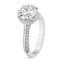 3.04 ctw Round Lab Grown Diamond Hidden Halo Engagement Ring in 14kt White Gold
