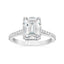 3.39 ctw Emerald Cut Lab Grown Diamond Prong Set Engagement Ring in 14kt White Gold