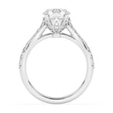 2.39 ctw Round Lab Grown Diamond Tulip Style Engagement Ring in 14kt White Gold