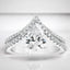 2.97 ctw Pear Shaped Lab Grown Diamond Chevron Engagement Ring in 14kt White Gold