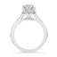 3.01 ctw Oval Lab Grown Diamond Hidden Halo Engagement Ring in 14kt White Gold