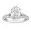 3.48 ctw Oval Lab Grown Diamond Split Shank Engagement Ring in 14kt White Gold