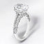 3.48 ctw Oval Lab Grown Diamond Split Shank Engagement Ring in 14kt White Gold