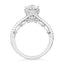 3.48 ctw Oval Lab Grown Diamond Split Shank Engagement Ring in 14kt White Gold