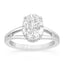 2.69 ctw Oval Lab Grown Diamond Split Shank Engagement Ring in 14kt White Gold