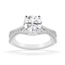 2.31 ctw Round Lab Grown Diamond Split Shank Engagement Ring in 14kt White Gold