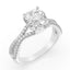 2.31 ctw Round Lab Grown Diamond Split Shank Engagement Ring in 14kt White Gold