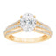 2.43 ctw Oval Lab Grown Diamond Three-Row Engagement Ring in 14kt Yellow Gold