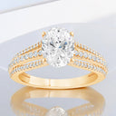 2.43 ctw Oval Lab Grown Diamond Three-Row Engagement Ring in 14kt Yellow Gold