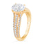 2.43 ctw Oval Lab Grown Diamond Three-Row Engagement Ring in 14kt Yellow Gold