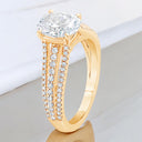 2.43 ctw Oval Lab Grown Diamond Three-Row Engagement Ring in 14kt Yellow Gold