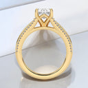 2.43 ctw Oval Lab Grown Diamond Three-Row Engagement Ring in 14kt Yellow Gold