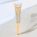 2.43 ctw Oval Lab Grown Diamond Three-Row Engagement Ring in 14kt Yellow Gold