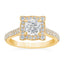 2.05 ctw Cushion Cut Lab Grown Diamond Pavé Engagement Ring in 14kt Yellow Gold