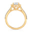 2.05 ctw Cushion Cut Lab Grown Diamond Pavé Engagement Ring in 14kt Yellow Gold