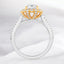 2.22 ctw Cushion Cut Lab Grown Diamond Split Shank Engagement Ring in 14kt Two-Tone Gold