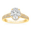 1.86 ctw Oval Lab Grown Diamond Double Row Engagement Ring in 14kt Yellow Gold