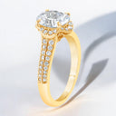 1.86 ctw Oval Lab Grown Diamond Double Row Engagement Ring in 14kt Yellow Gold