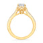 1.86 ctw Oval Lab Grown Diamond Double Row Engagement Ring in 14kt Yellow Gold