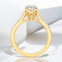 1.86 ctw Oval Lab Grown Diamond Double Row Engagement Ring in 14kt Yellow Gold