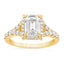 2.15 ctw Emerald Cut Lab Grown Diamond Halo Engagement Ring in 14kt Yellow Gold